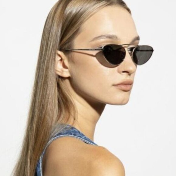 NWT SAINT LAURENT SILVER WOMEN SUNGLASSES - Picture 4 of 5